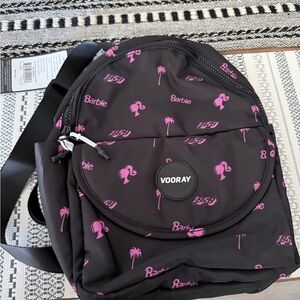 Barbie Black Backpack with Hot Pink Graphics
